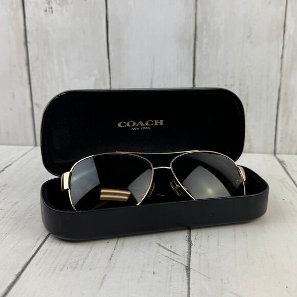 Coach Light Gold Dark Tortoise Aviator Olivia Sunglasses with Case Designer - Picture 13 of 14